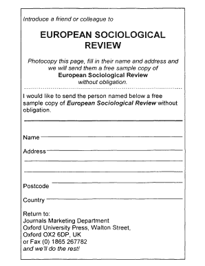 European Sociological Review Sample Request