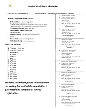 Arizona School Registration Packet