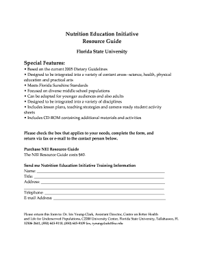 Nutrition Education Initiative Resource Guide