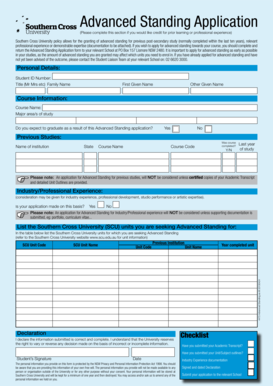 Advanced Standing Application