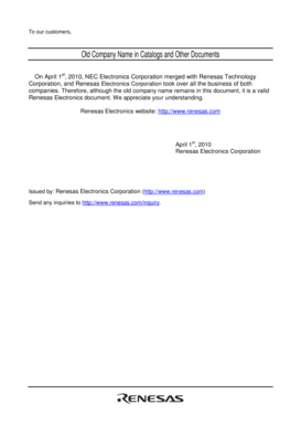 Renesas Mark Specification Form