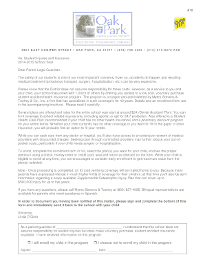 Student Accident Insurance Enrollment Form