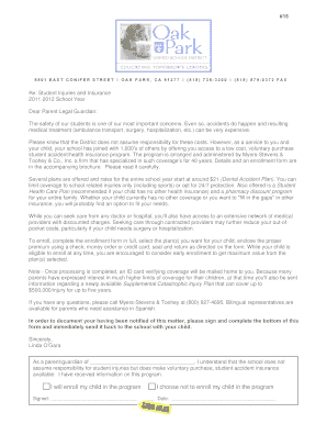 Student Accident Insurance Enrollment Form