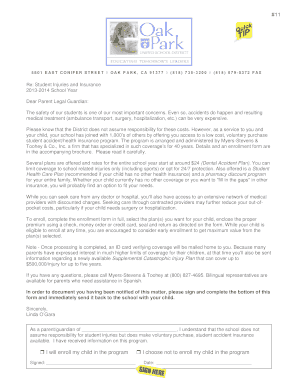 Student Accident Insurance Enrollment Form