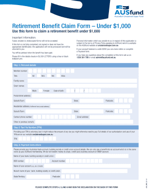 Retirement Benefit Claim Form