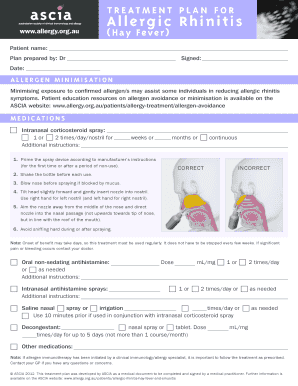 Allergic Rhinitis Treatment Plan