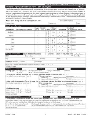 Humana Employee Enrollment Form
