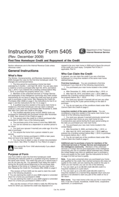 Instructions for Form 5405