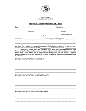 Cook County Tax Protest and Petition for Hearing