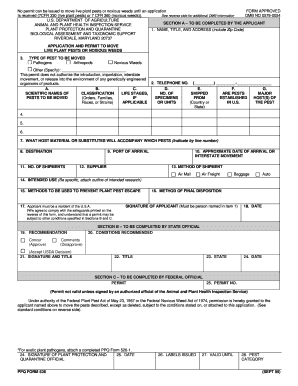 USDA Plant Pest or Noxious Weed Movement Permit