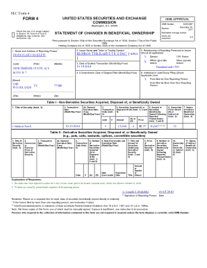 SEC Form 4 Statement of Changes in Beneficial Ownership