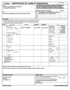 Sample Certificate of Insurance - Great Plains Conference