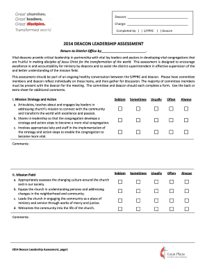 2014 Deacon Leadership Assessment