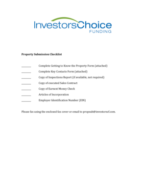 Property Submission Checklist