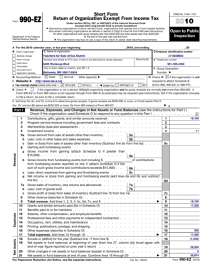 Form 990-EZ Tax Return
