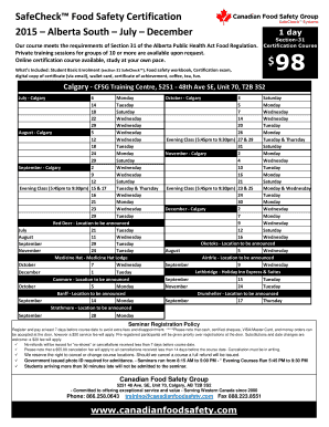 Alberta Section 31 Food Safety Certification