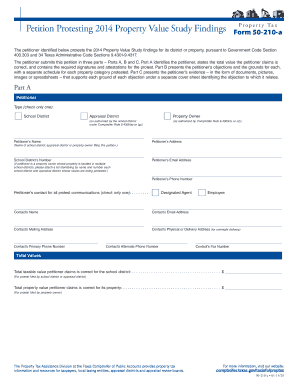Texas Property Value Study Protest Form