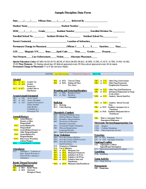 Student Discipline Data Form
