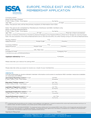 ISSA Europe Membership Application Form
