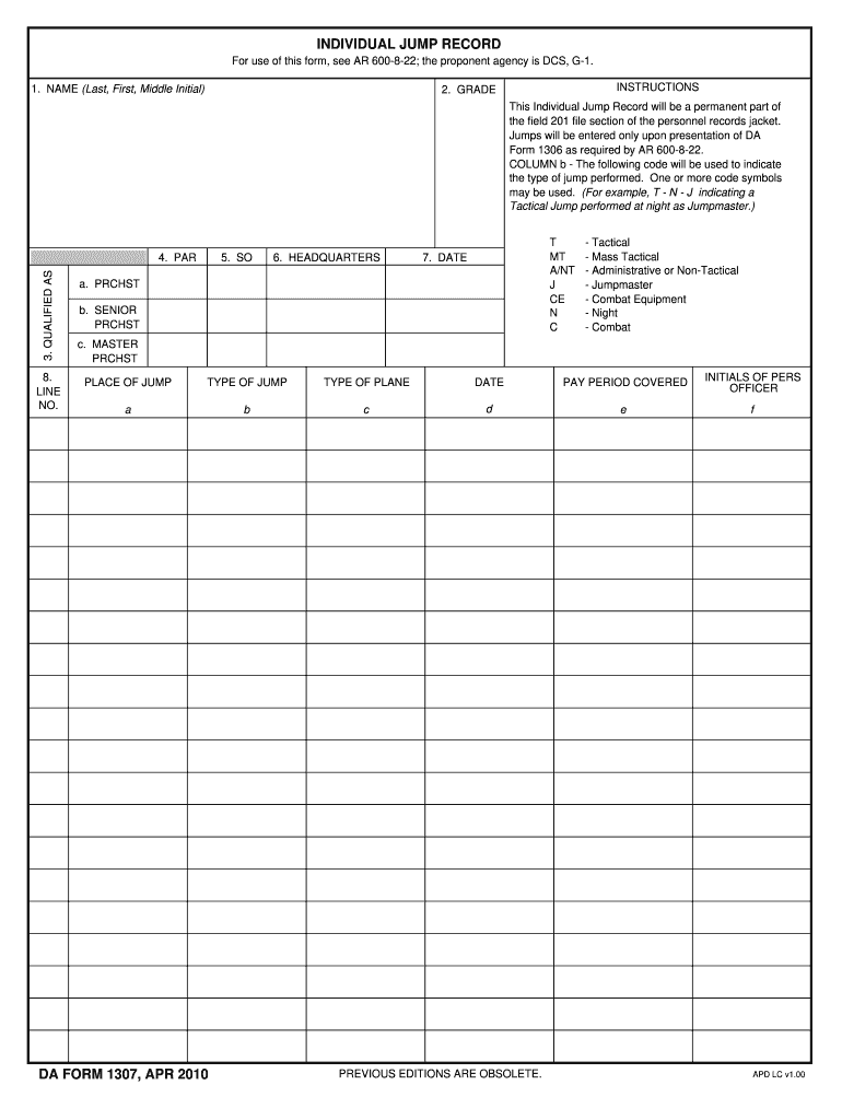 da form 1307 Preview on Page 1