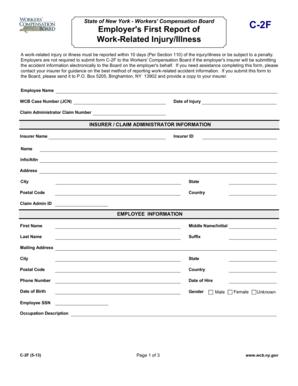 New York Employer's First Report of Work-Related Injury/Illness