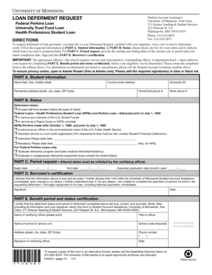 Loan Deferment Request Form