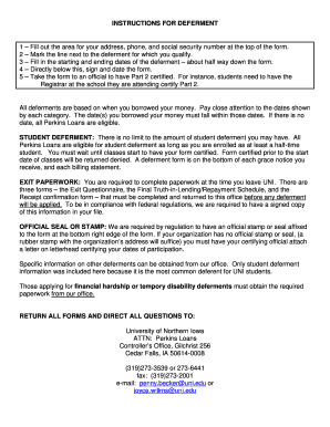 Student Deferment Request Form