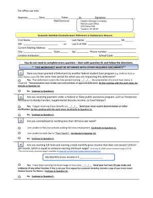 Economic Hardship/Unemployment Deferment or Forbearance Request
