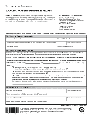 Economic Hardship Deferment Request Form