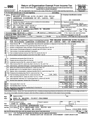 Form 990 Return of Organization Exempt From Income Tax