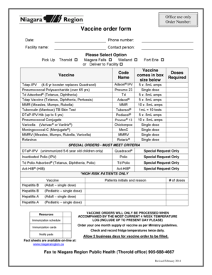 Vaccine Order Form