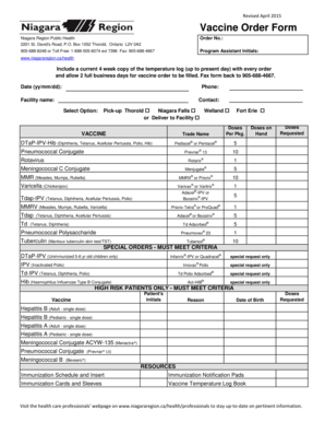 Vaccine Order Form