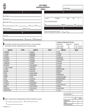Tennessee International Registration Plan Schedule B Supplement