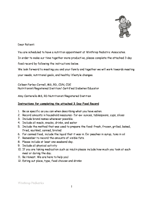 Pediatric Nutrition Assessment Form