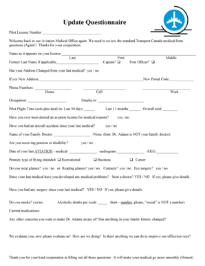 Transport Canada Medical Form