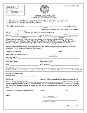 Colorado Candidate Affidavit