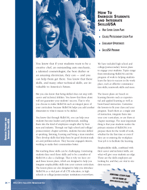 SkillsUSA Career Planning Goal Setting Form