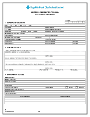 Customer Information Form
