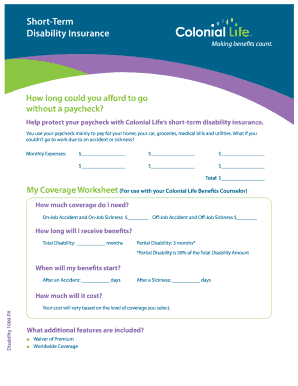 Short-Term Disability Insurance Application