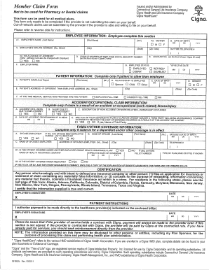 Cigna Medical Claim Form