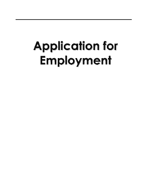 Application for Employment
