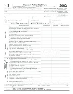 Wisconsin Partnership Return Form 3