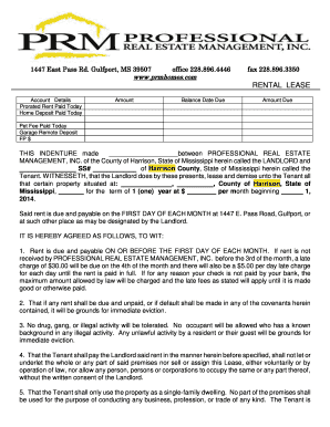 Mississippi Residential Lease Agreement