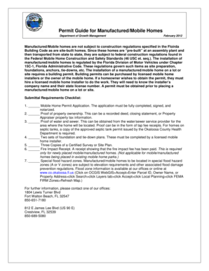 Florida Mobile Home Permit Application