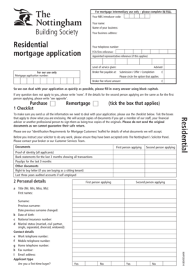 UK Residential Mortgage Application Form