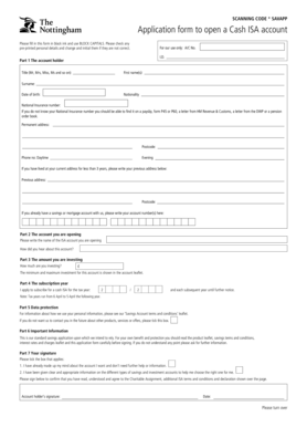 UK Cash ISA Application Form