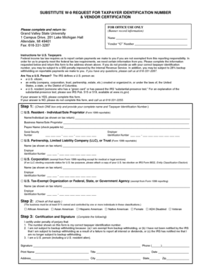 W-9 Request for Taxpayer Identification Number