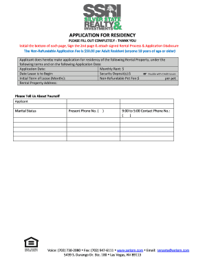 Application for Residency