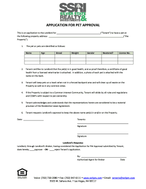 Application for Pet Approval