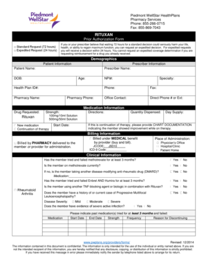 Rituxan Prior Authorization Form